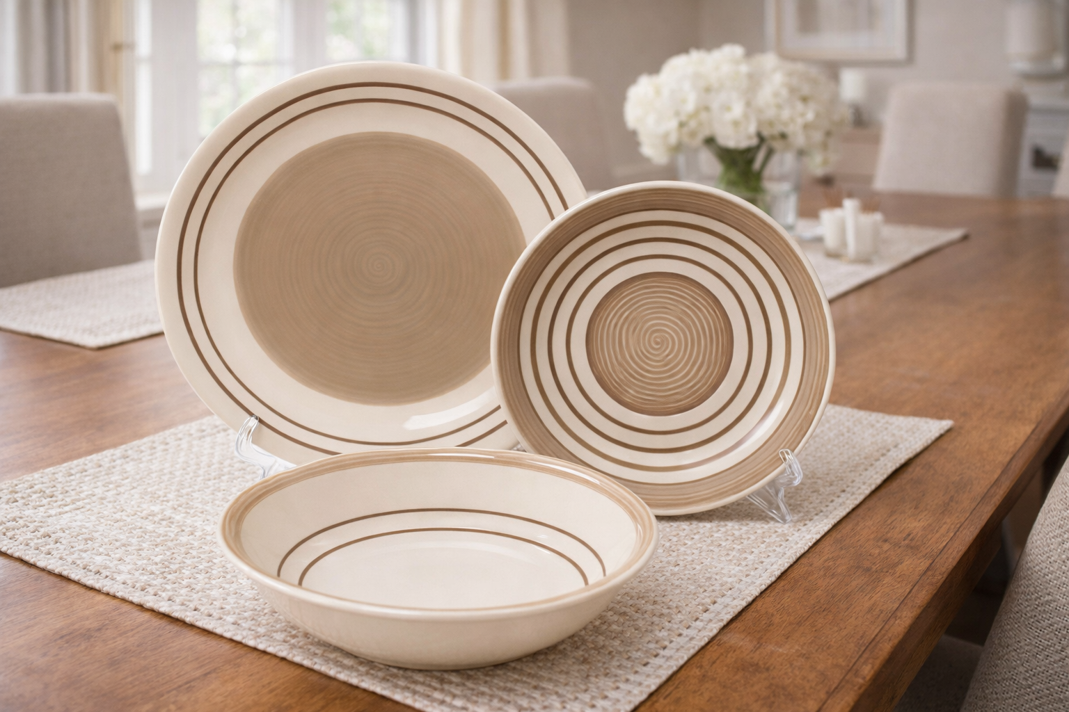 Set de plato y cuenco de ceramica variedad
