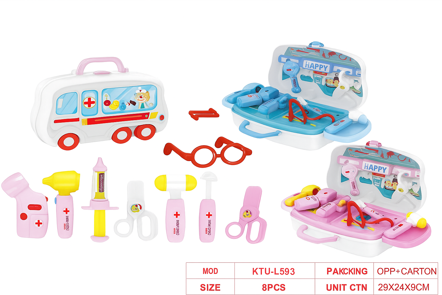 Juguete de doctor para niños y niñas, set de plástico educativo y divertido