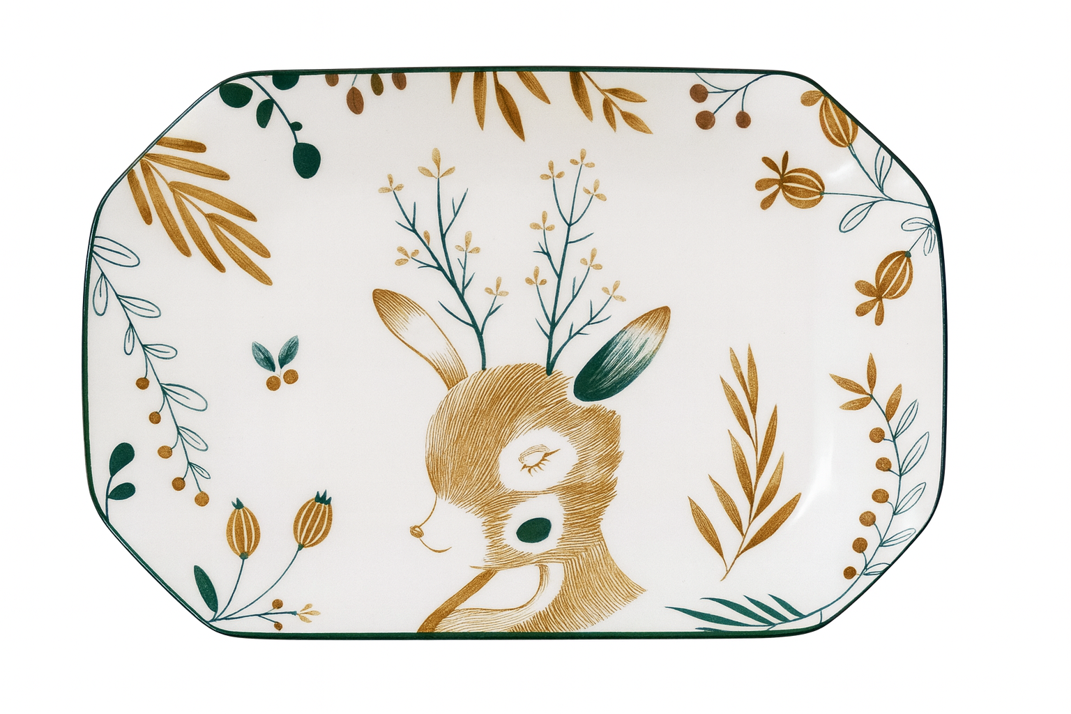 12" Plato rectangular de ceramica