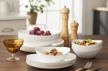 Set de cena 24 pcs, platos ovalados