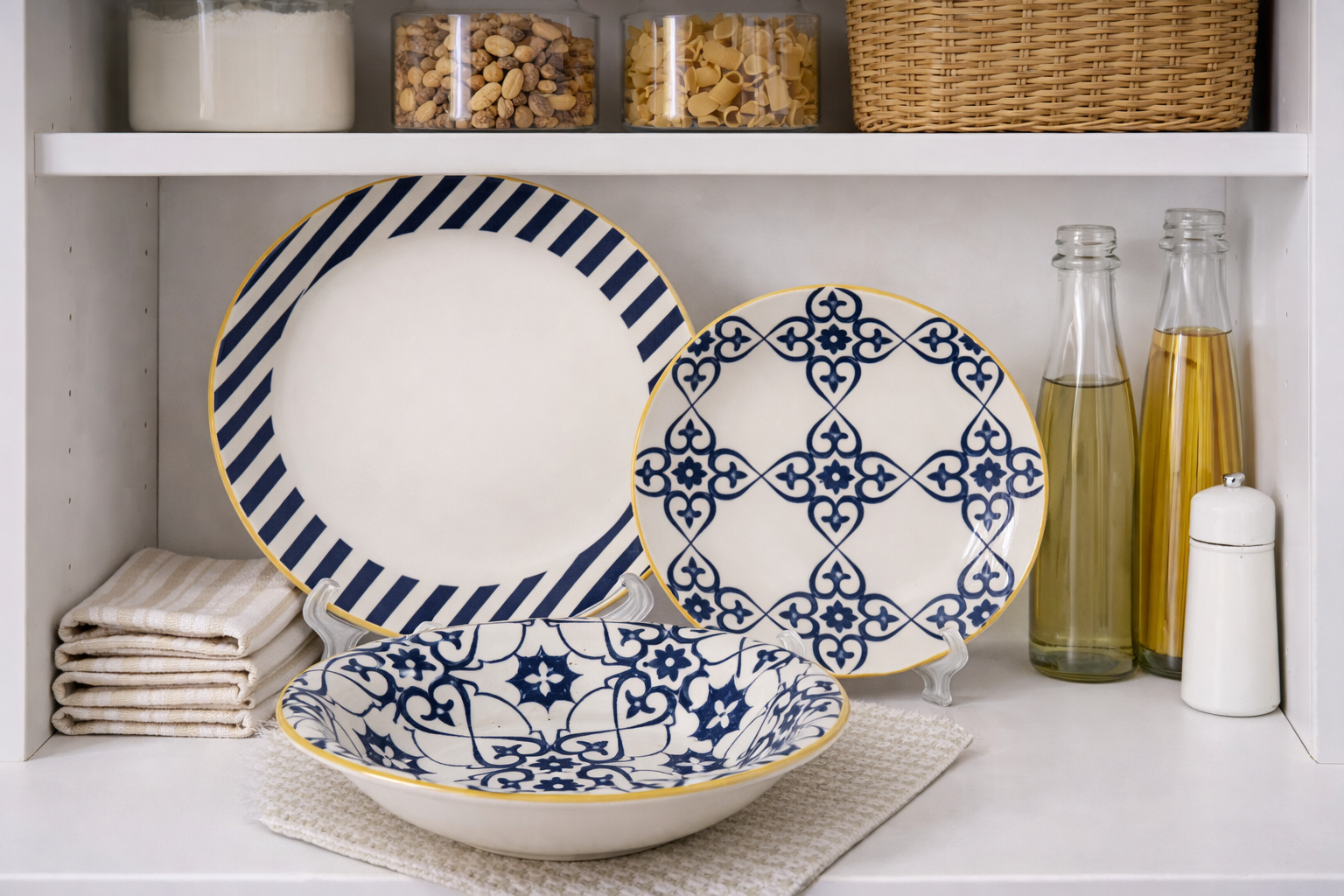 Set de plato y bowl de ceramica variedad