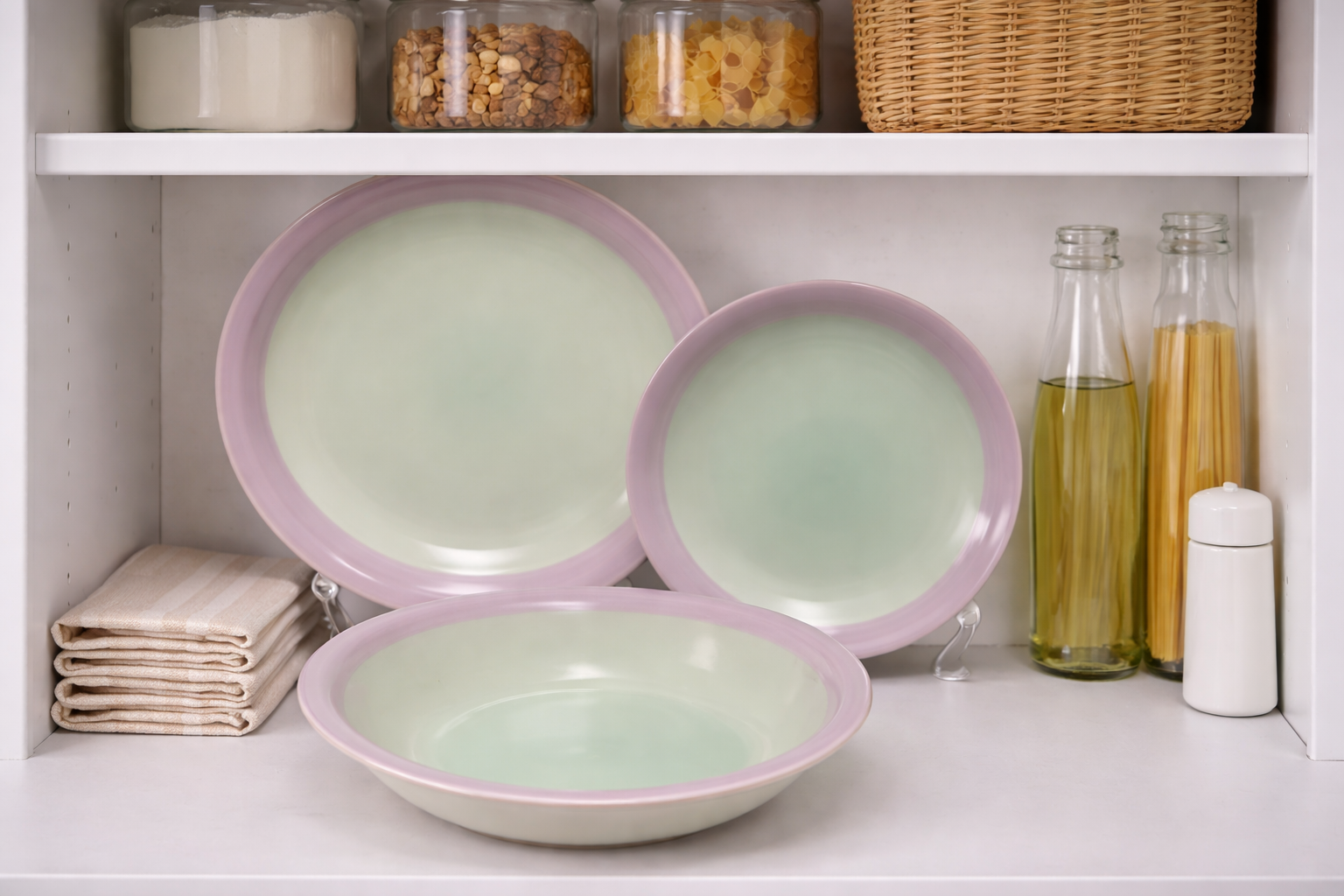 Set de plato y bowl de ceramica