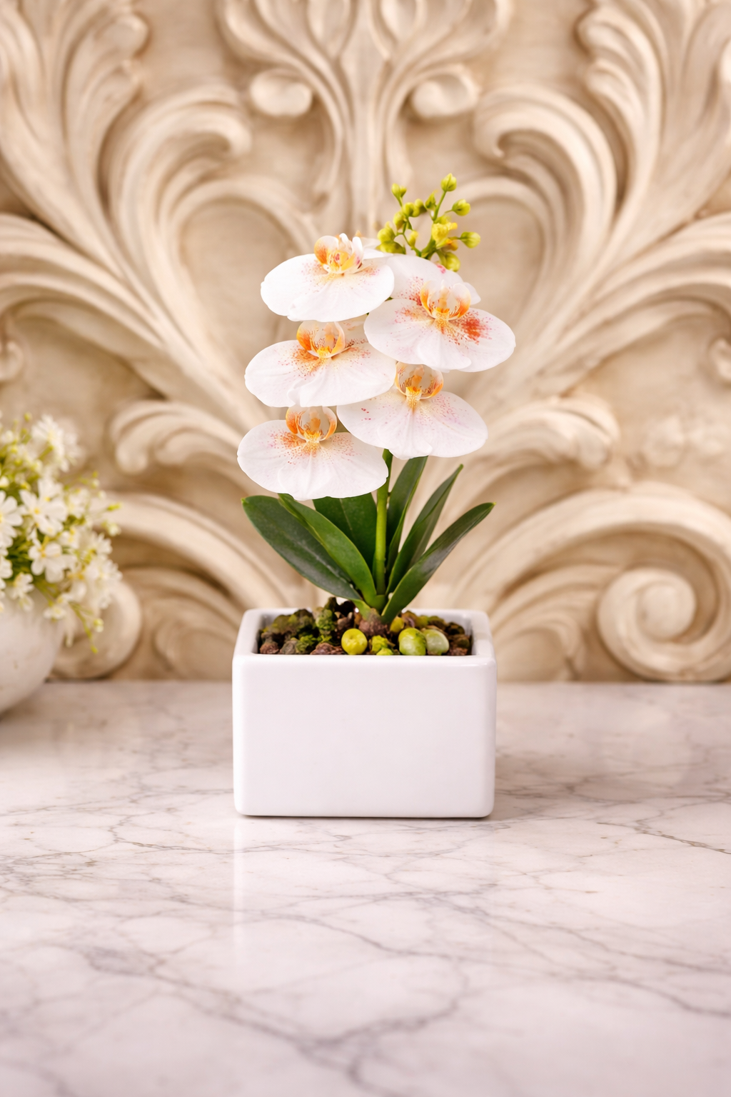 MINI ORQUÍDEA ARTIFICIAL CON MACETA