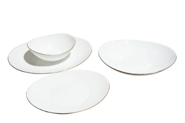 Set de cena 24 piezas, platos ovalados