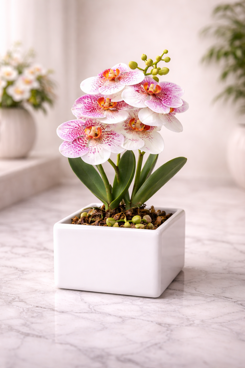 MINI ORQUÍDEA ARTIFICIAL CON MACETA