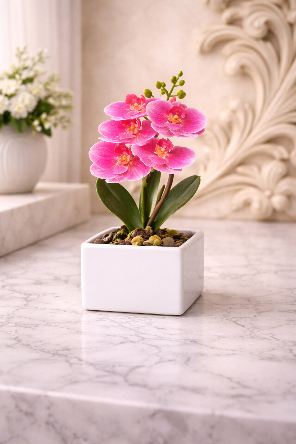 MINI ORQUÍDEA ARTIFICIAL CON MACETA