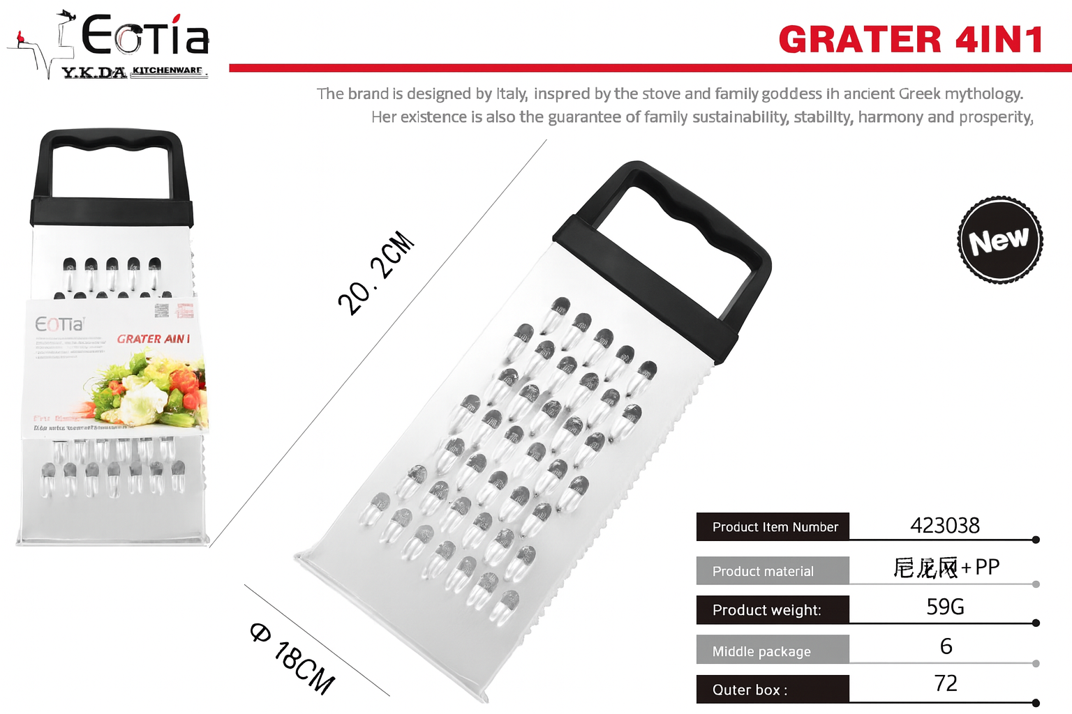 Rallador de Verduras Manual 4 Lados – Versátil, Resistente y Fácil de Usar