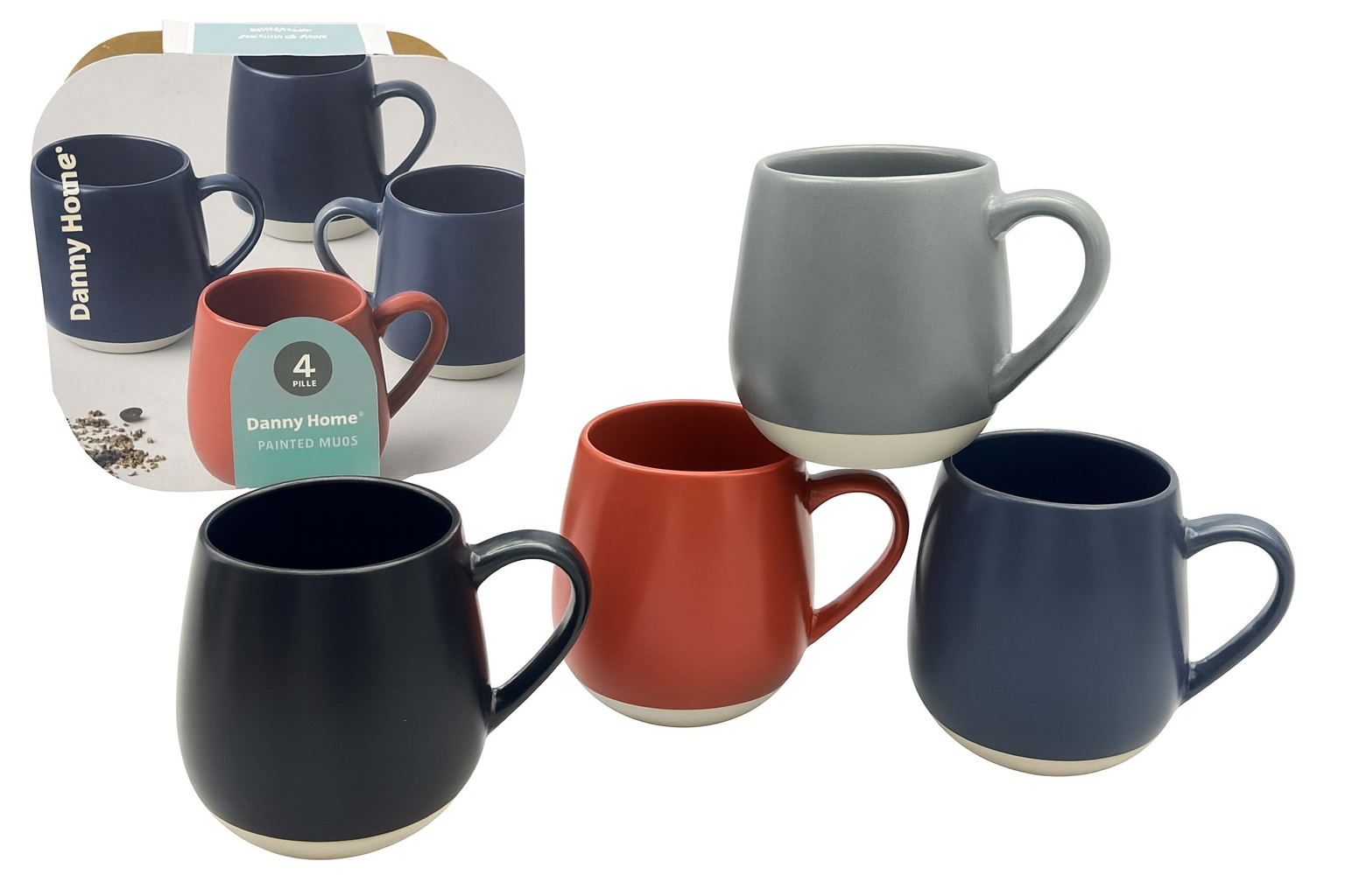Set de tazas de porcelana | 490 ml – 4 piezas