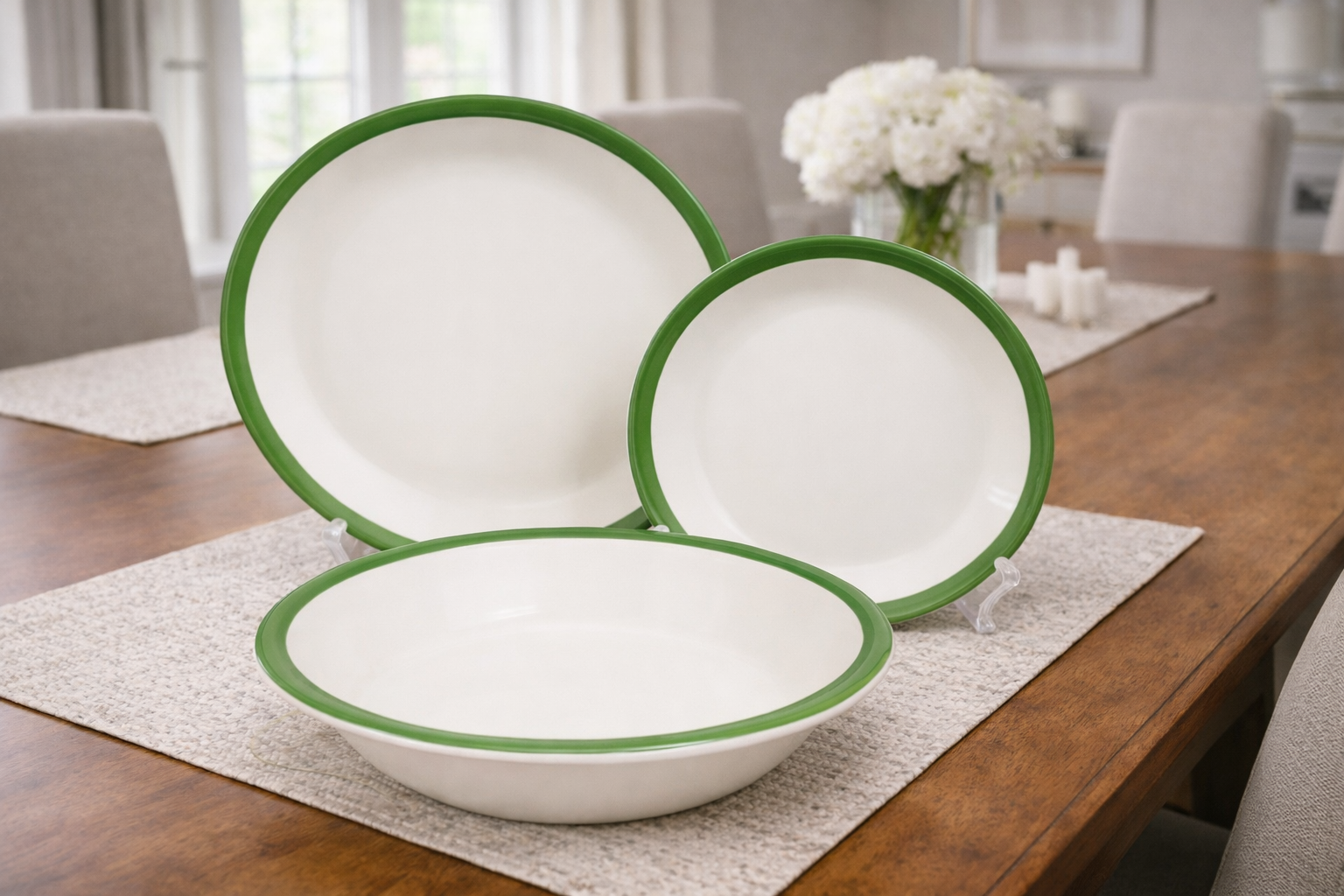 Set de plato y bowl de ceramica variedad