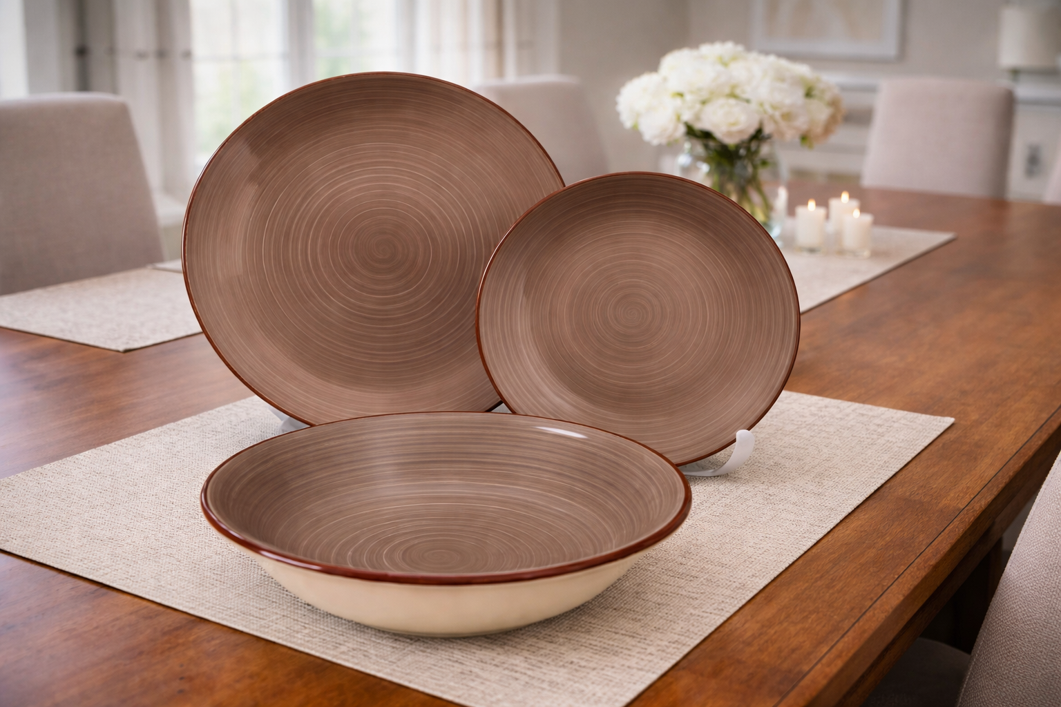 Set de plato y cuenco de ceramica variedad