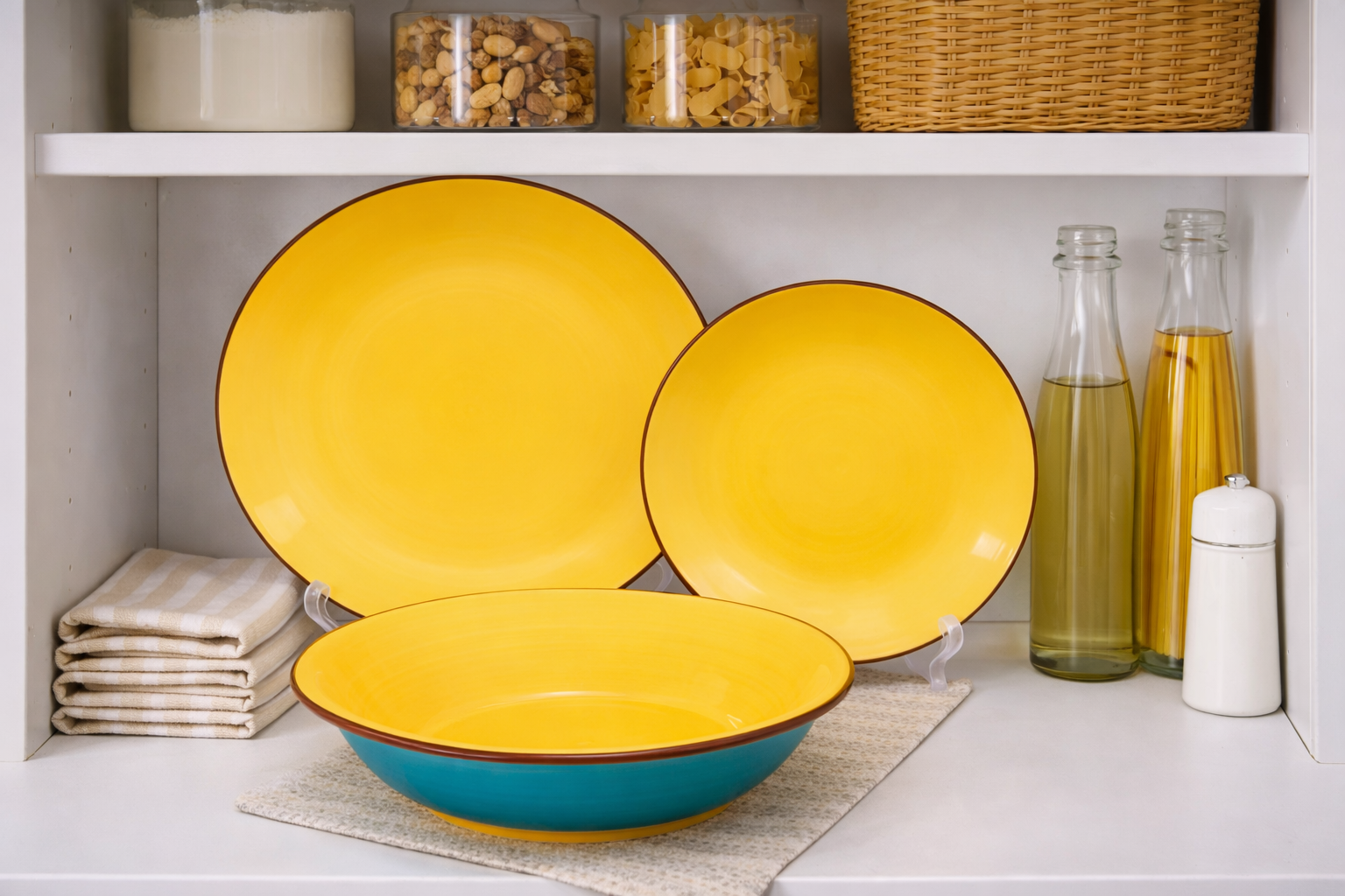 Set de plato y bowl de ceramica variedad