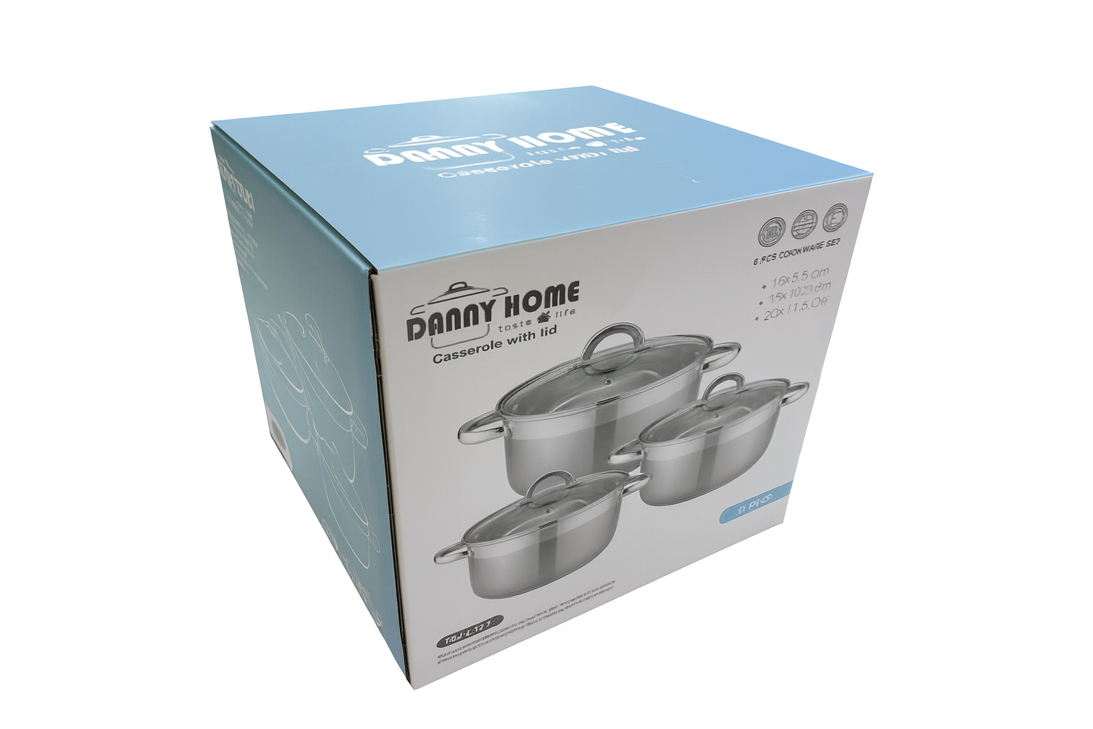 Set KA-DH097 de Cacerolas en Acero Inoxidable – 3 Piezas