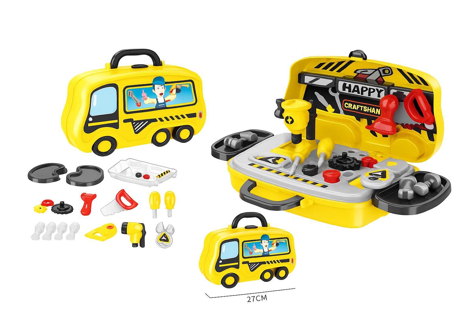 Juguete de herramientas para niños, set de plástico educativo y divertido