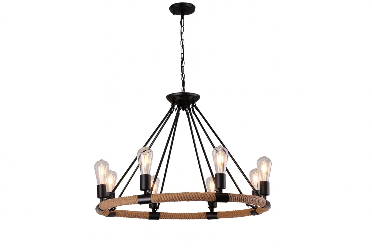 Lampara colgante de soga E27*6