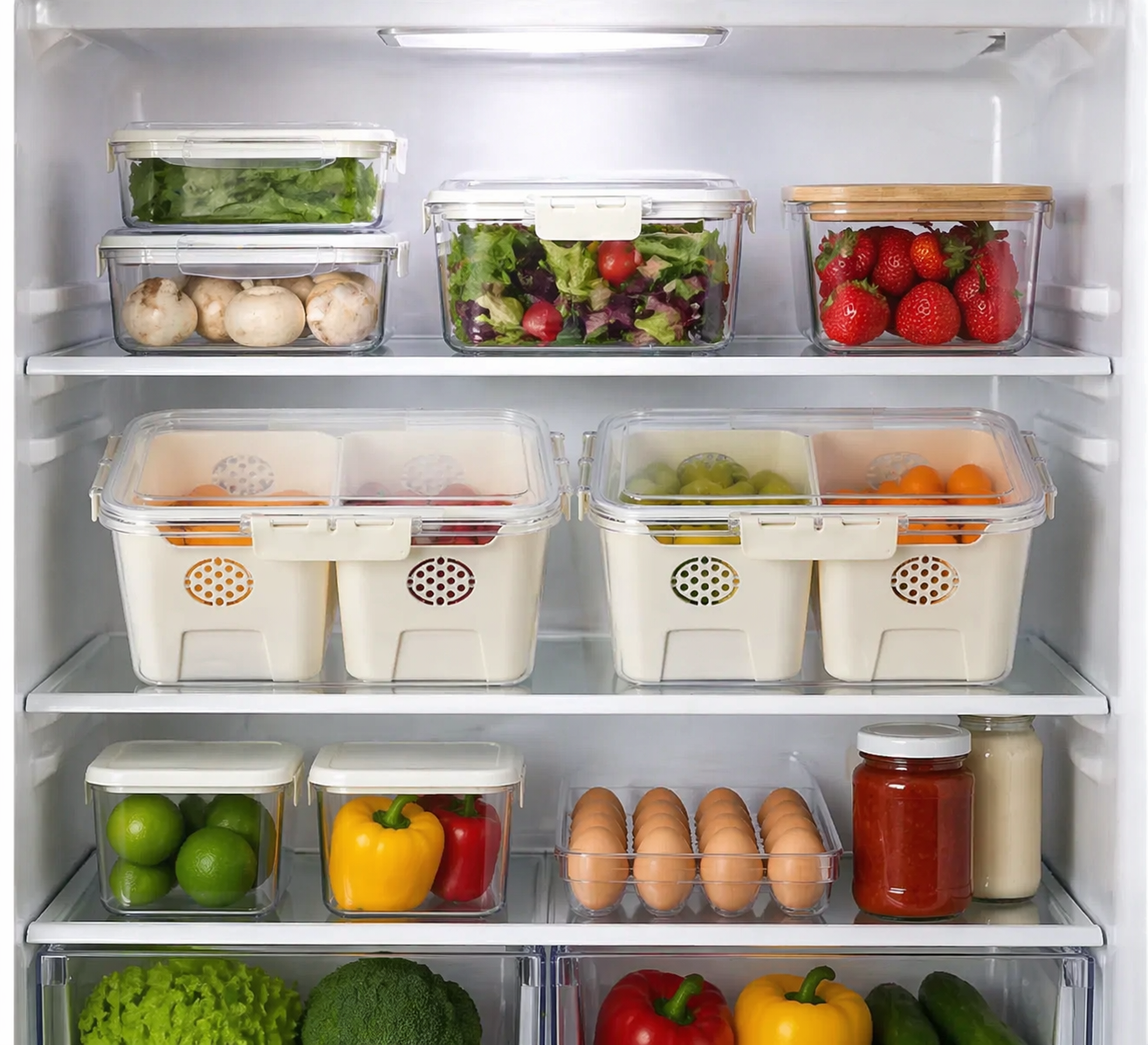 Caja para Conservar Alimentos – Plástico | 31 × 24 × 14.5 cm