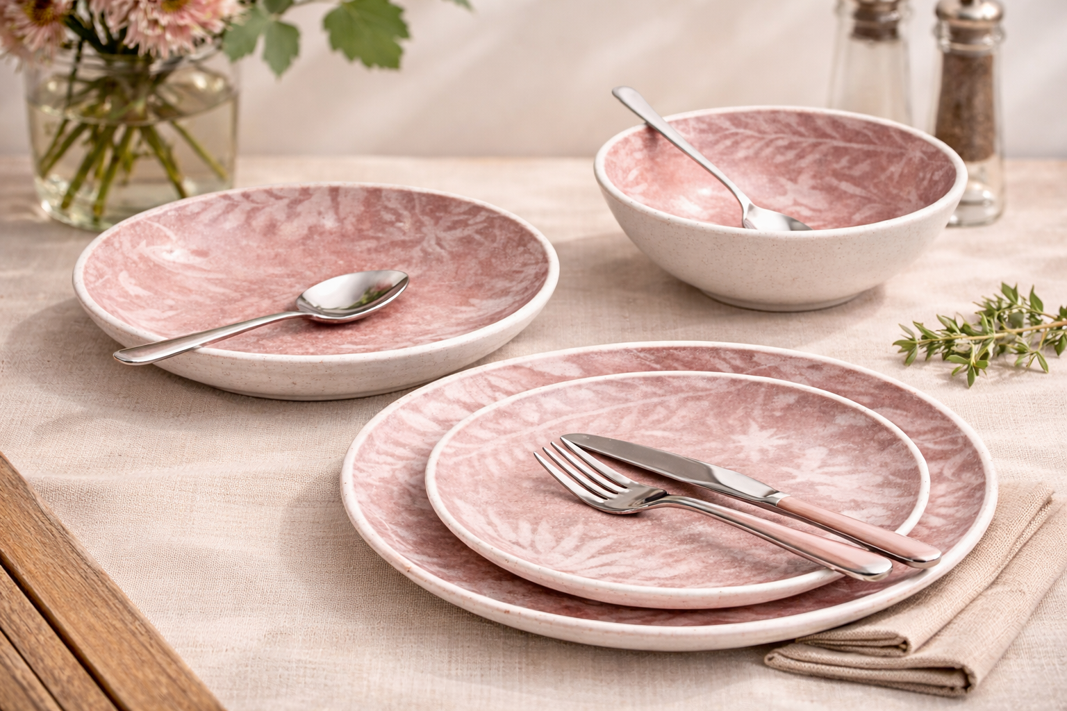 juego de platos y bowls de 24 piezas