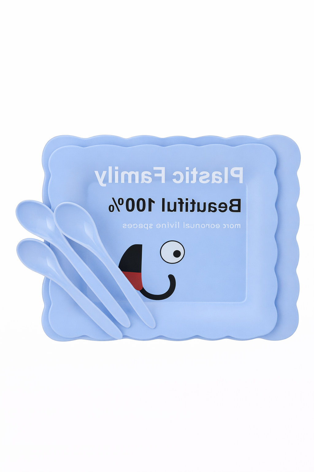 Kit de plato y cuchara de plastico para