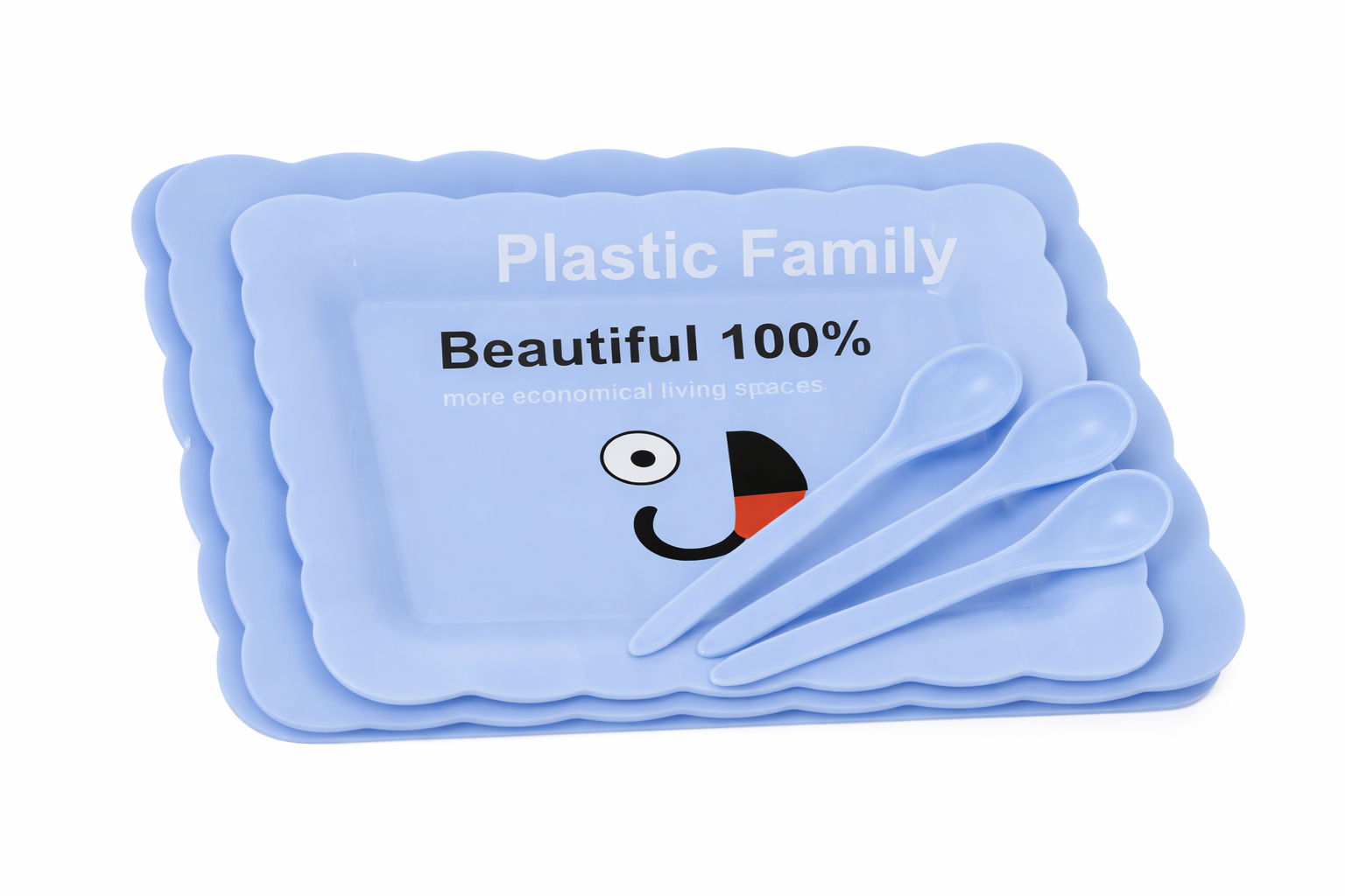 Kit de plato y cuchara de plastico para