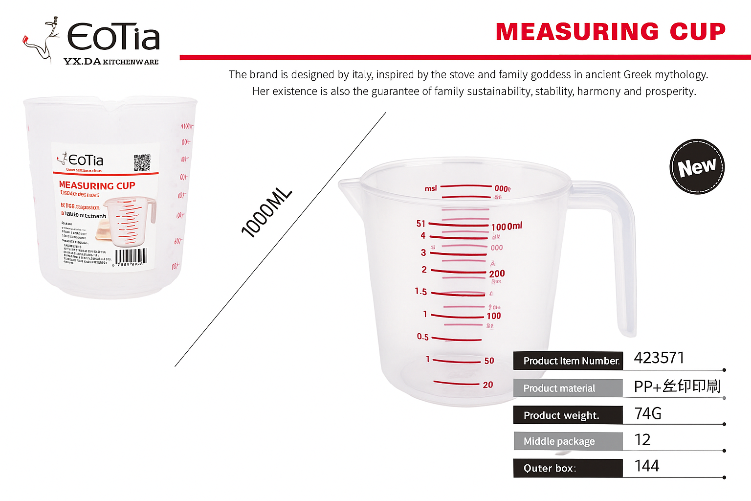 Taza Medidora de Plástico – Alta Capacidad, Precisión y Comodidad