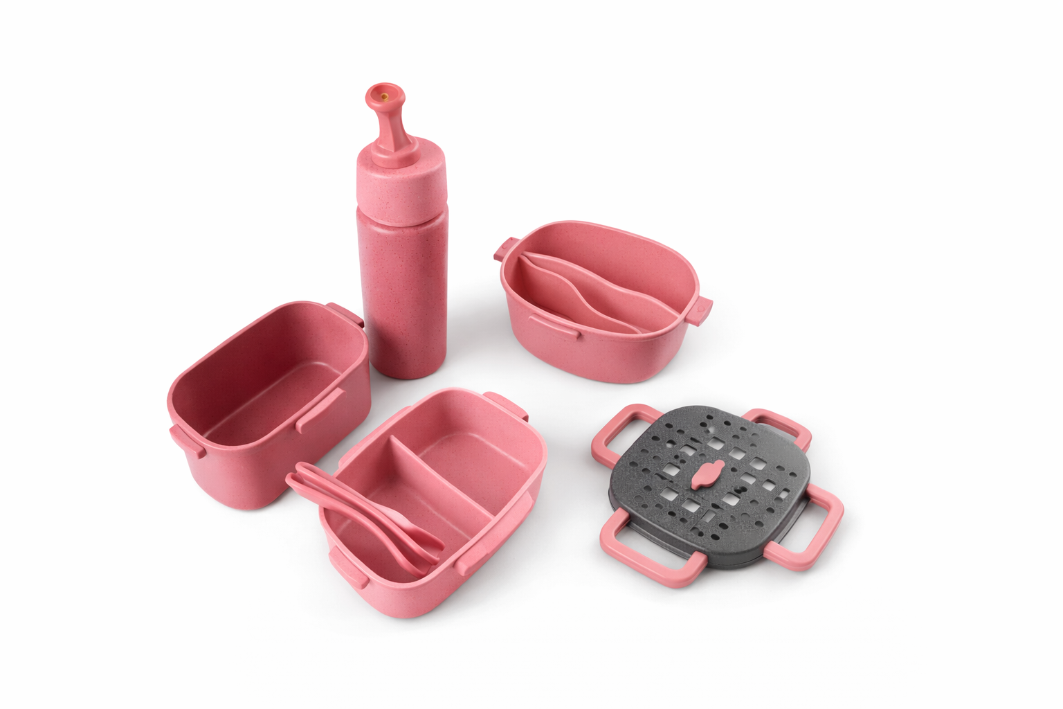 Tartera doble rectangular + vaso