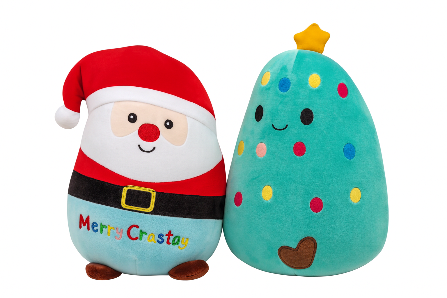 Peluche de santa claus y arbol de navidad