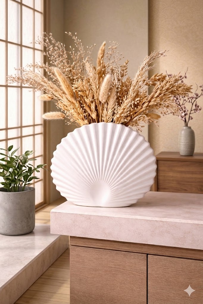 Florero Cerámico Alto – Elegancia Contemporánea