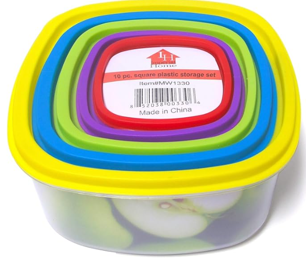 Set de 7 táperes plásticos para conservar alimentos | Diferentes tamaños