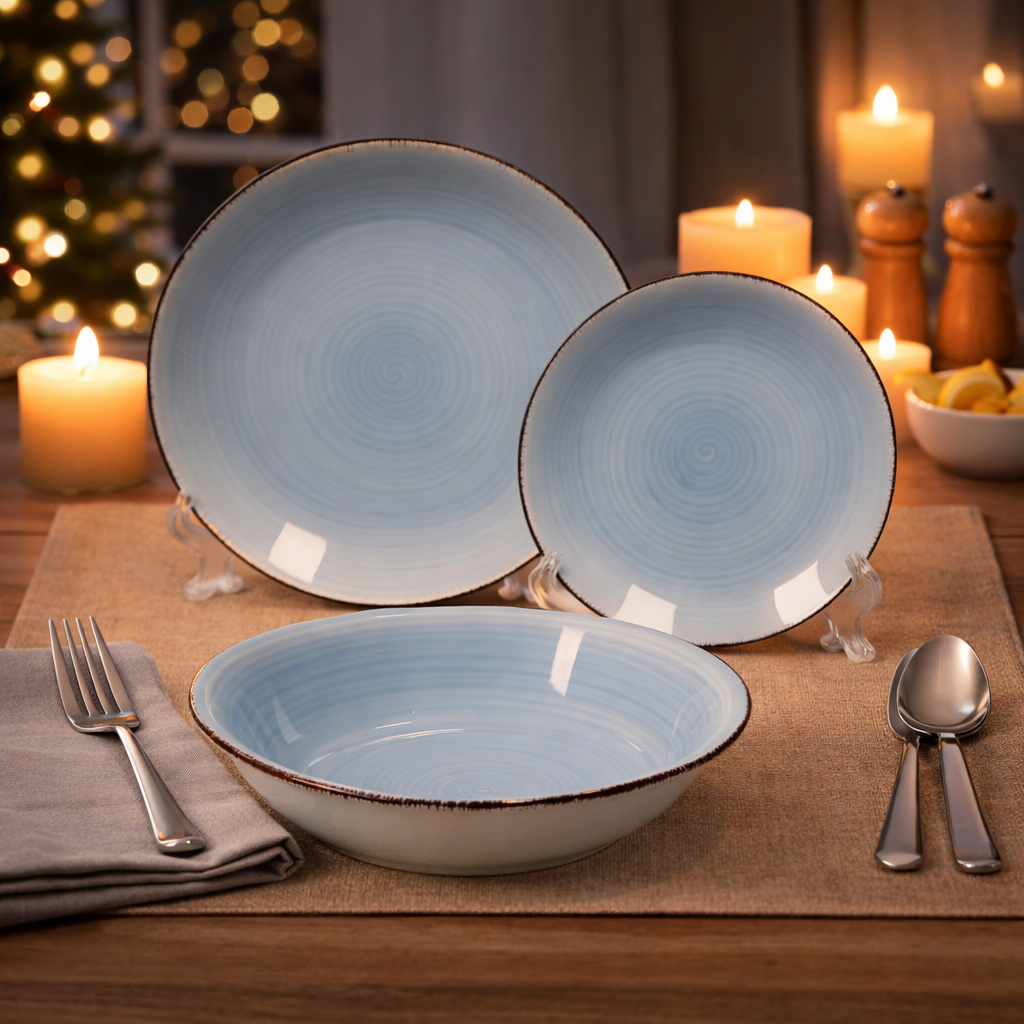 Juego de plato y bowl de ceramica