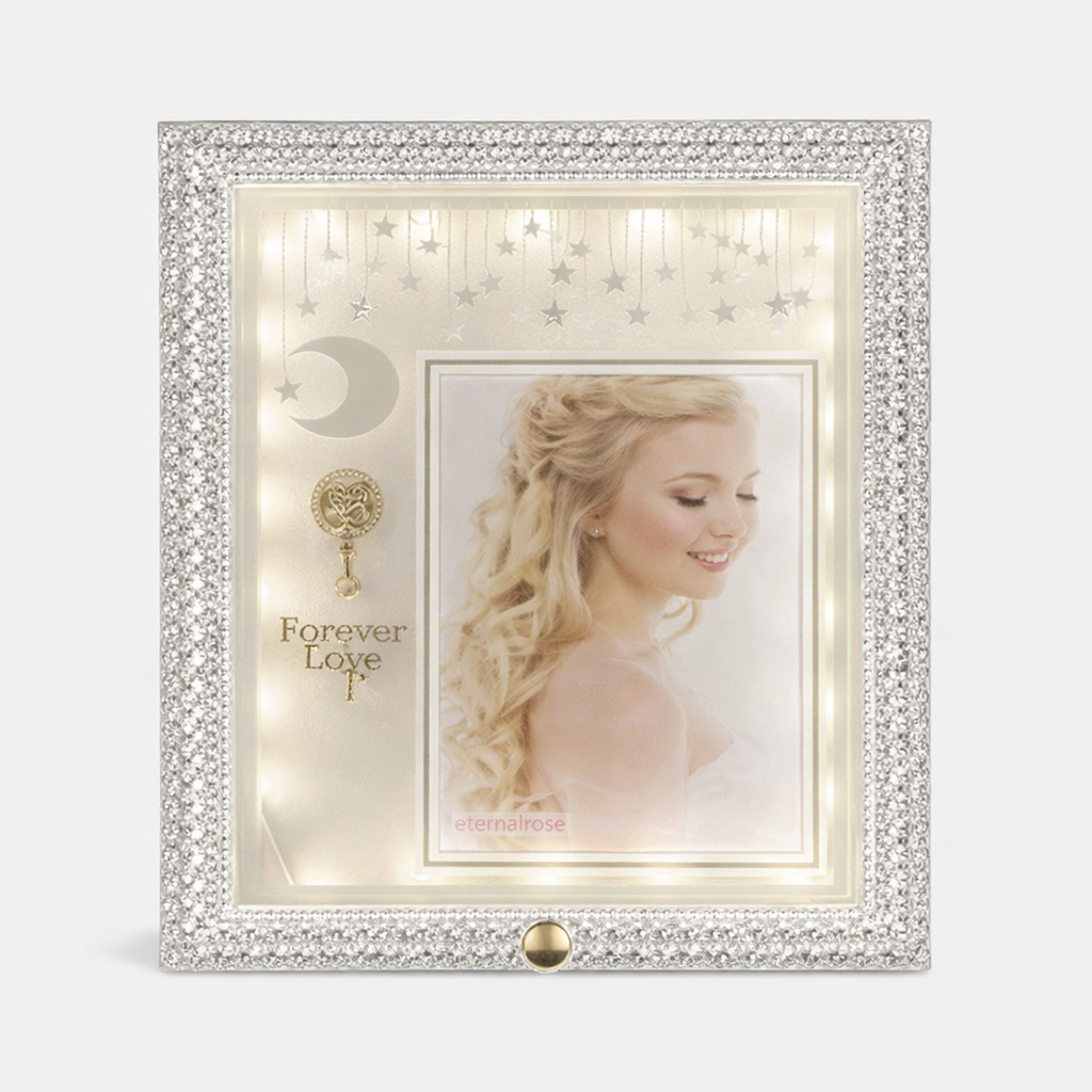 Portarretrato decorativo con luz LED blanca