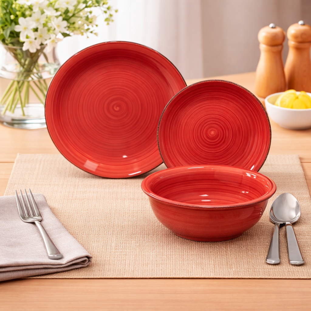 Juego de plato y bowl de ceramica