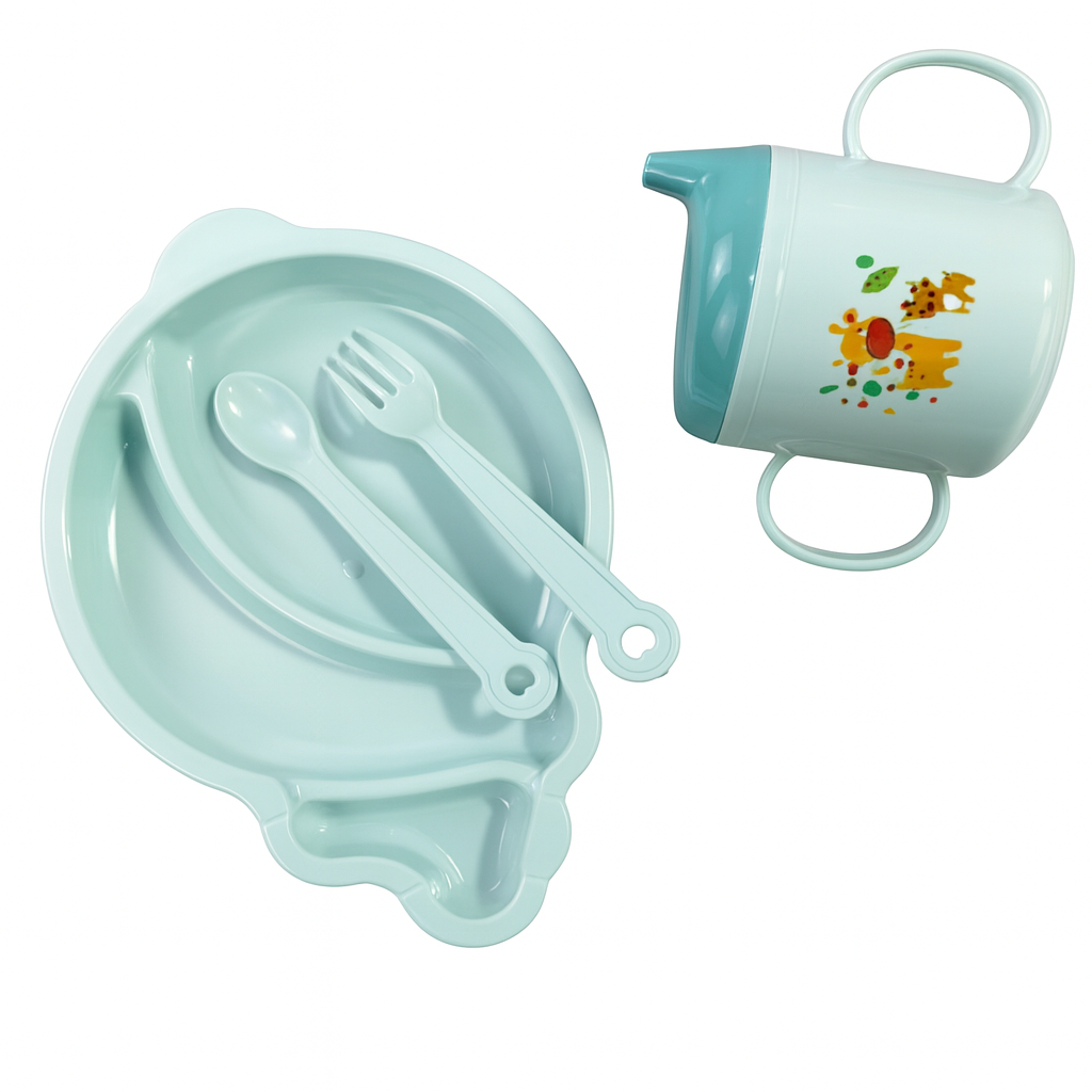 Set infantil de taza y vaso | Diseño Caracol y Pingüino