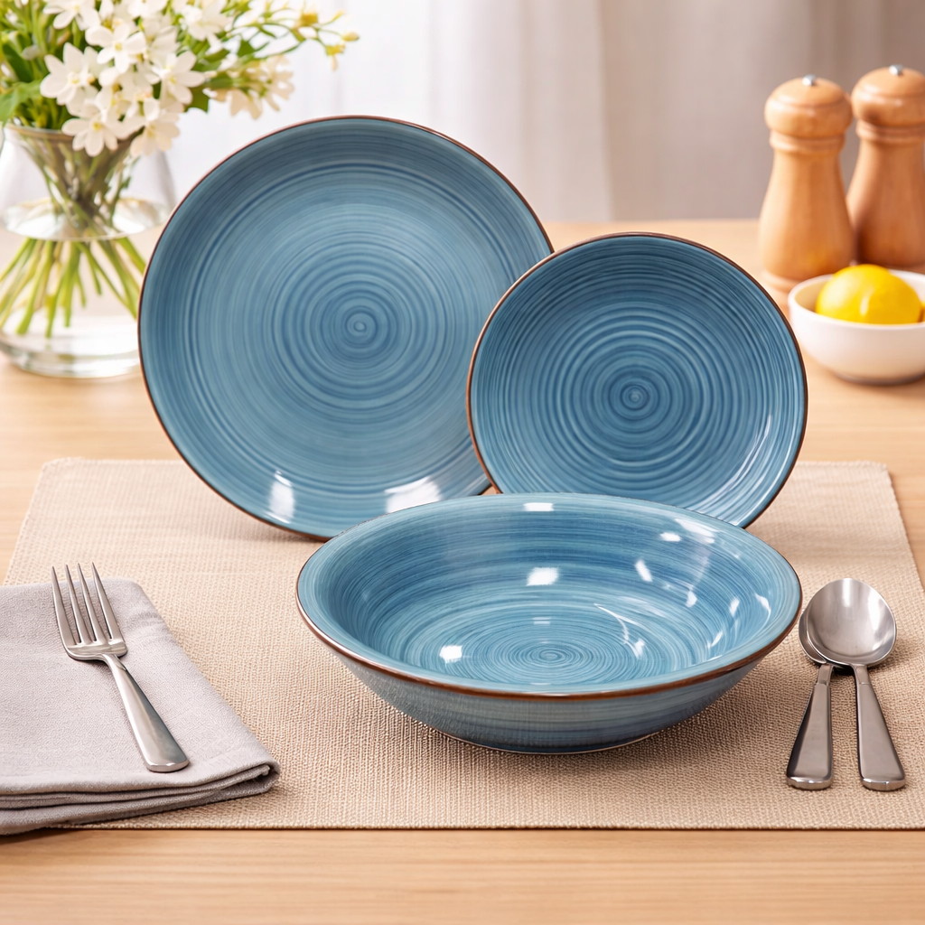 Juego de plato y bowl de ceramica