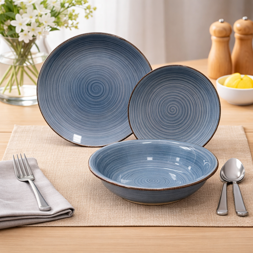 Juego de plato y bowl de ceramica