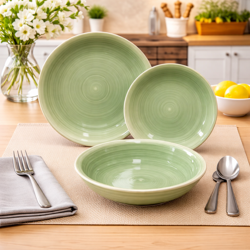 Juego de plato y bowl de ceramica