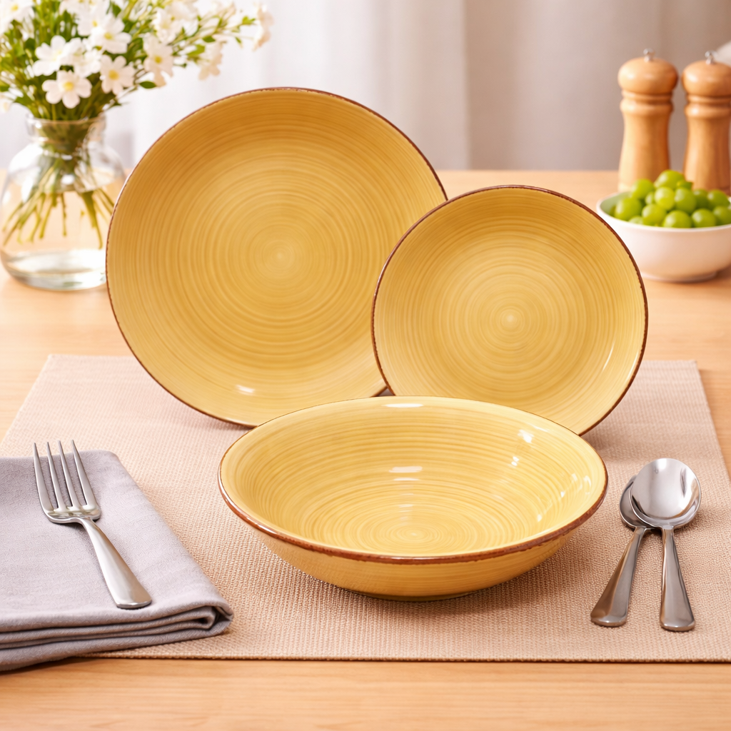 Juego de plato y bowl de ceramica