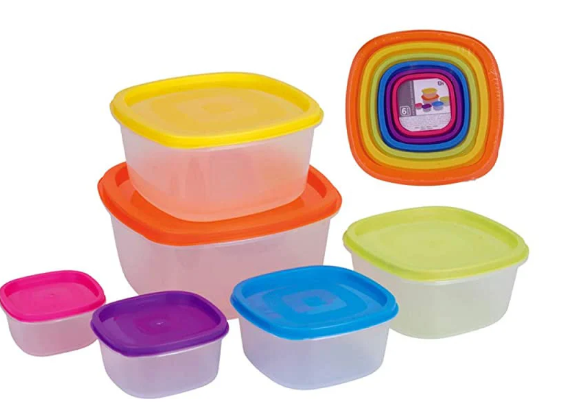Set de 7 táperes plásticos para conservar alimentos | Diferentes tamaños