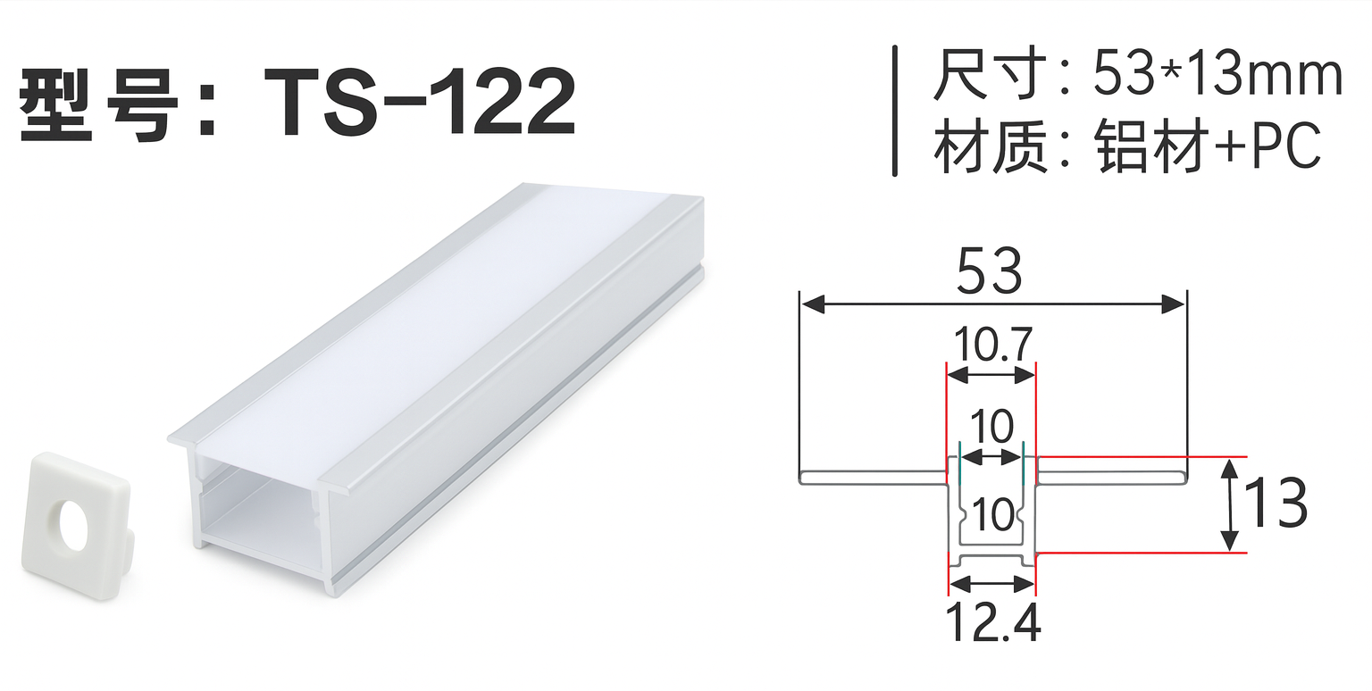 Perfil de aluminio y plastico