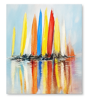 Óleo con marco interno 80×160 cm, pieza artística para decoración de interiores