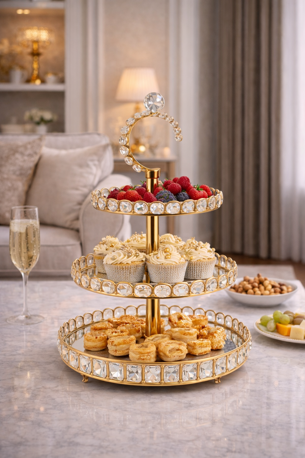 Bandeja Dorada (Set 3 Niveles) – Elegante y Decorativa