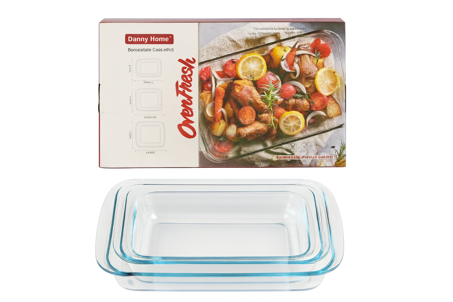 Set de fuentes para hornear de vidrio