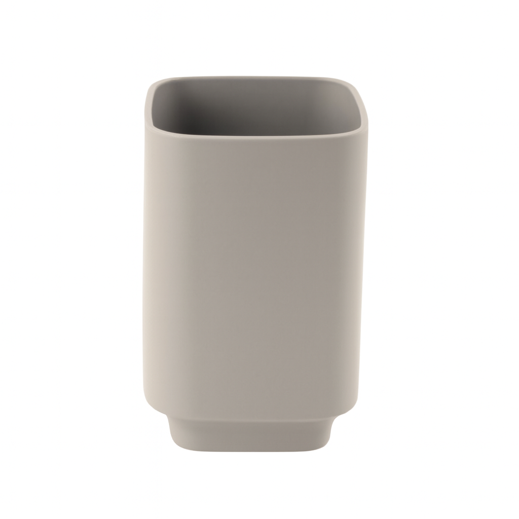 Vaso baño cuadrado, beige, 10.5x7x7 cm.