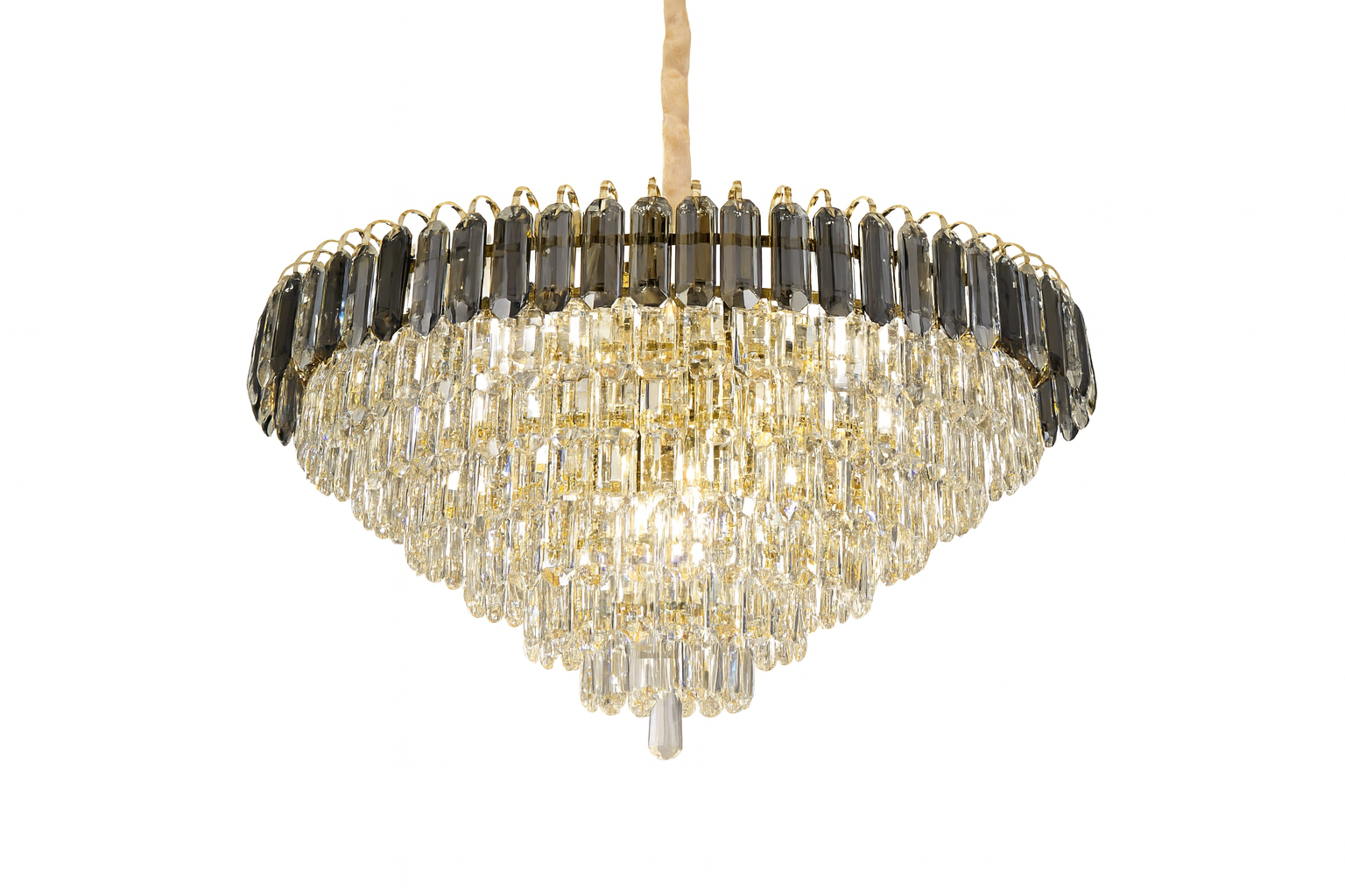 Lámpara de Cristal de Lujo  – 15 Luces E14 Dorado Electrolítico