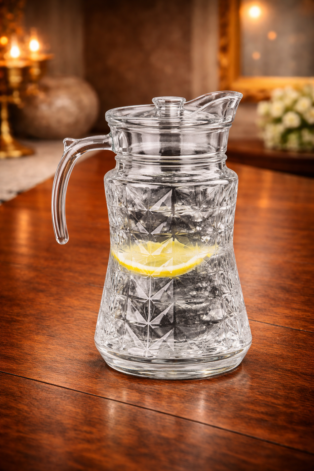 Jarra de vidrio con tapa