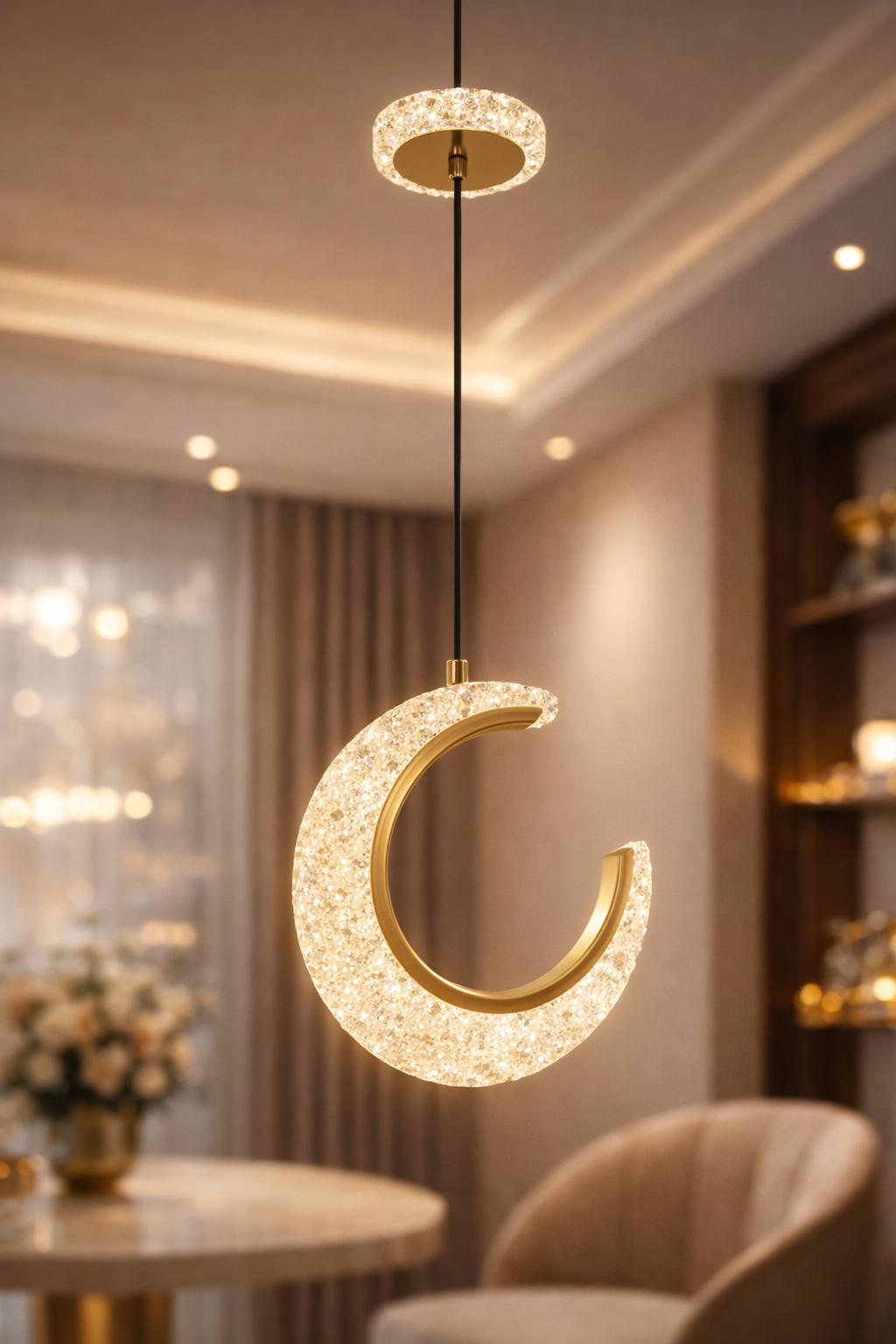 Lámpara Colgante "Lunar Crystal" - Brillo Celestial en tu Hogar