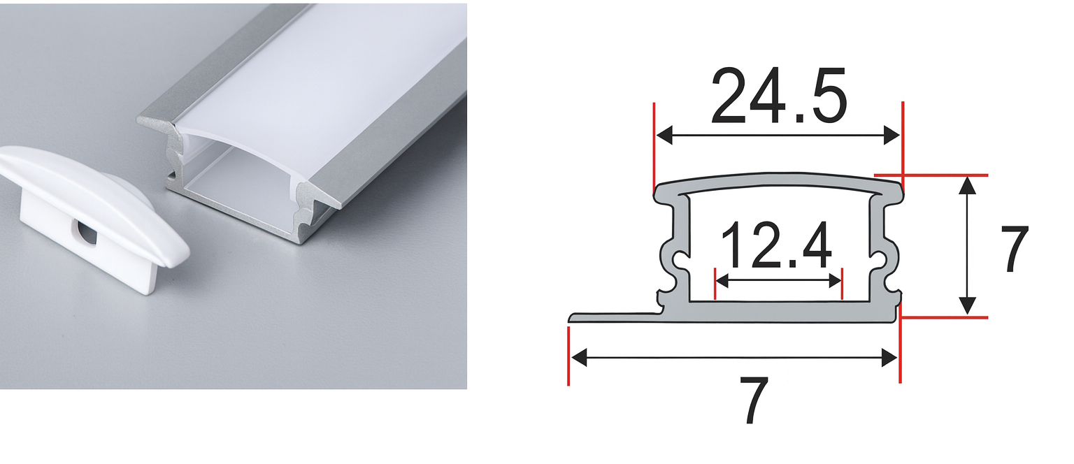 Perfil de aluminio 17*7