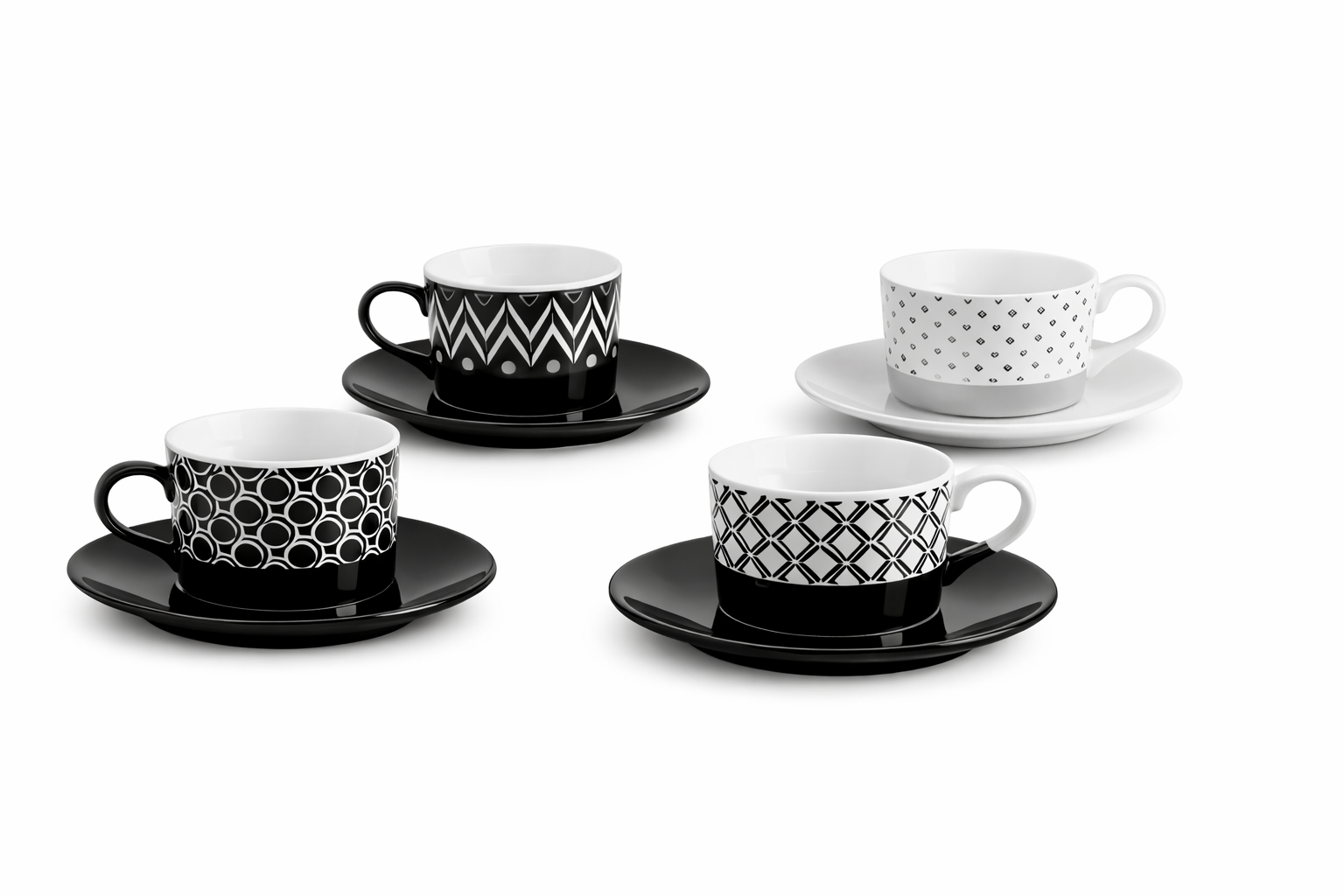 Set de Tazas de Cerámica (Classic Comfort – 4 Piezas)