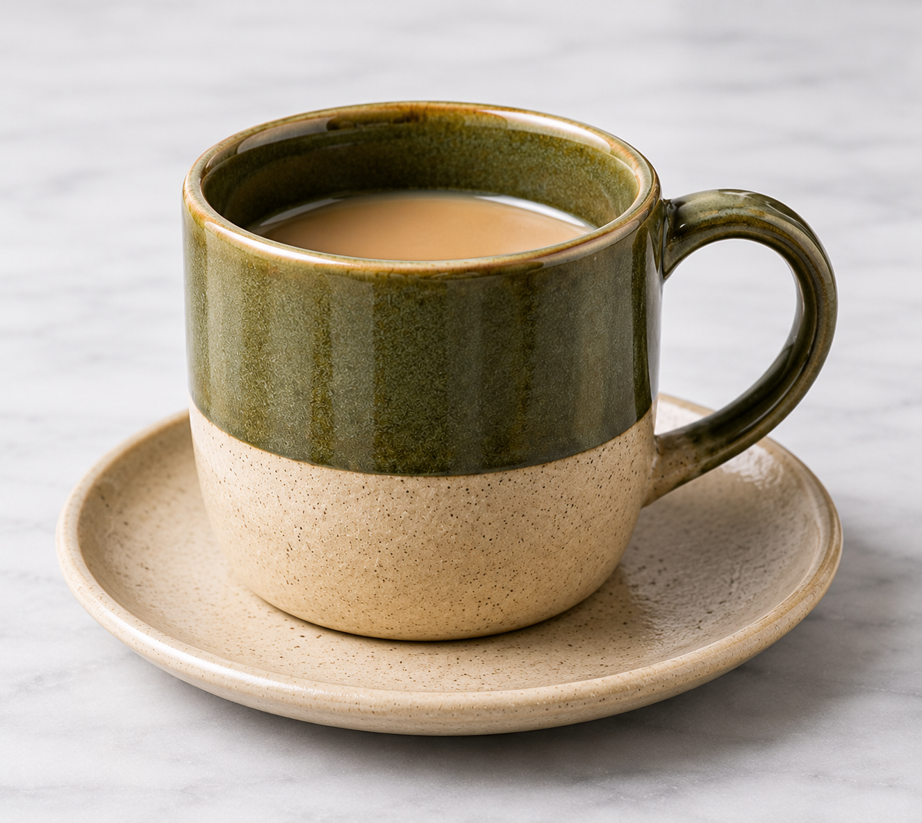 Juego de taza y plato ceramica