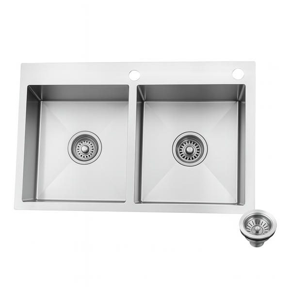 SET DE LAVATRASTOS DOBLE – ACERO INOXIDABLE DE SOBREPONER | Amplio, Práctico y Extra Resistente