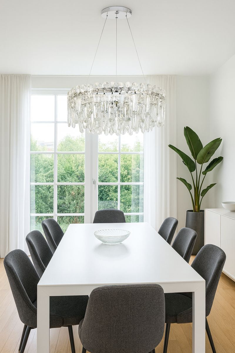 Lámpara Colgante de Cristal con Control Remoto