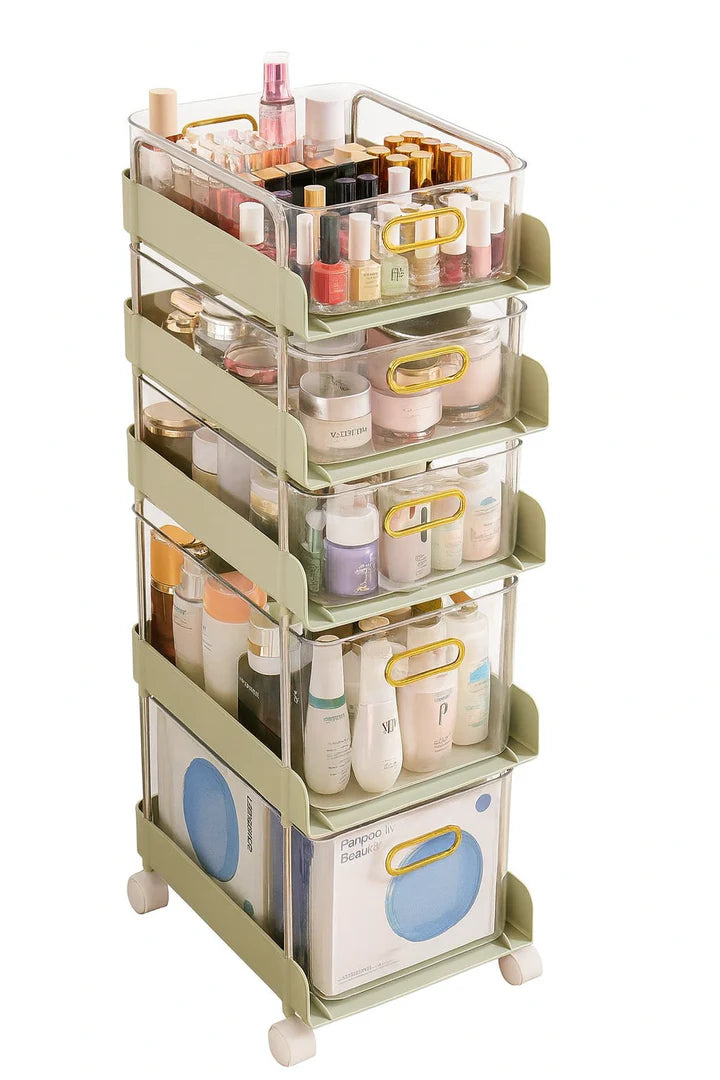 Organizador de 3 niveles con ruedas.